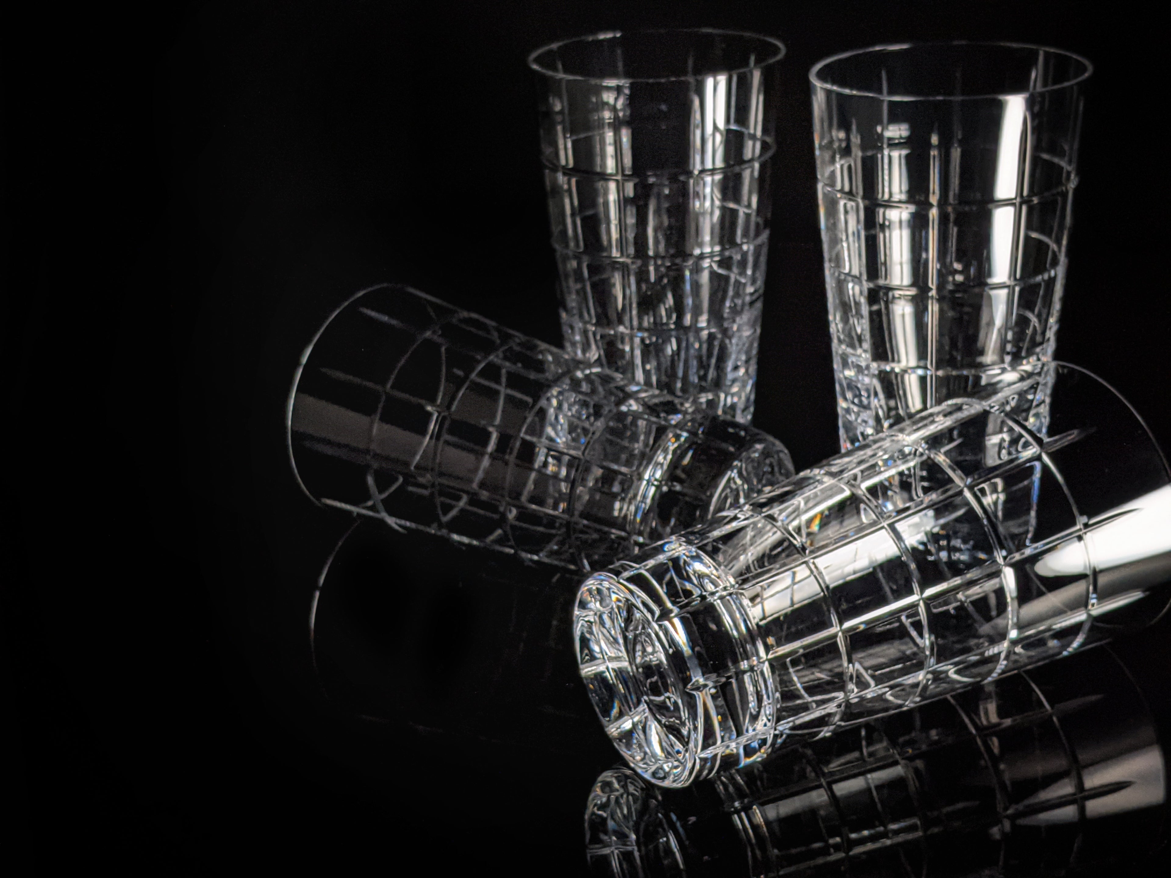Faberge Metropolitan Double Old Fashion Clear Crystal Glasses set of 4