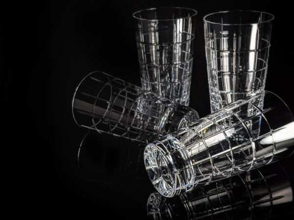 Faberge Metropolitan Double Old Fashion Clear Crystal Glasses set of 4
