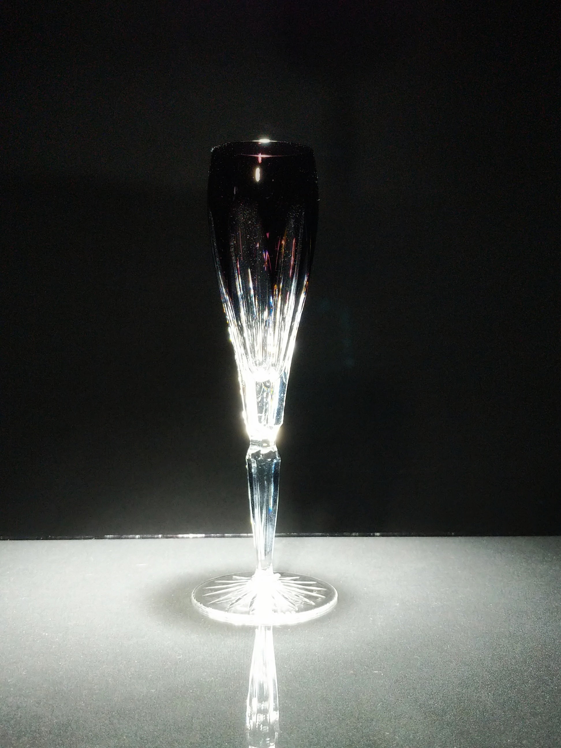 Faberge Lausanne Crystal Colored Champagne Flutes