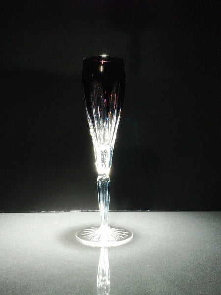 Faberge Lausanne Crystal Colored Champagne Flutes