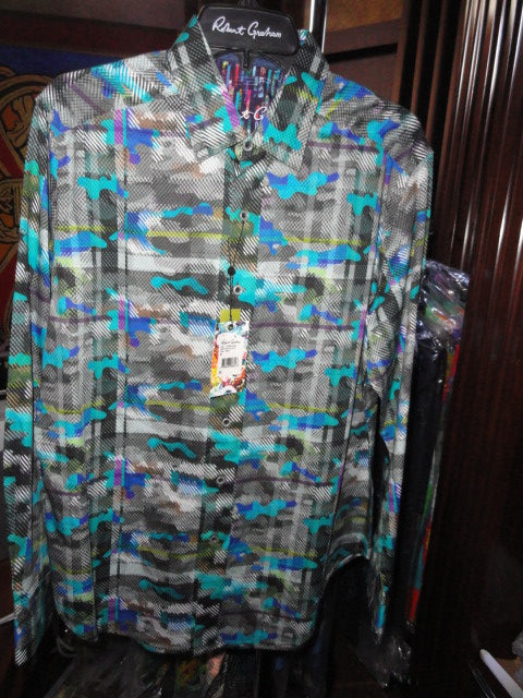 Robert Graham Hydroflauge Colorful Long Sleeve Shirt - Medium
