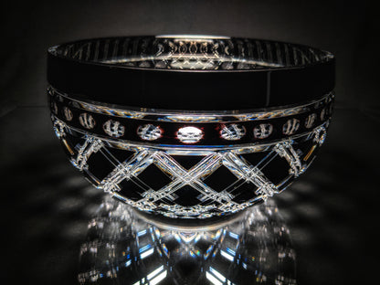Black Crystal Clear Cut Bowl 9" diameter