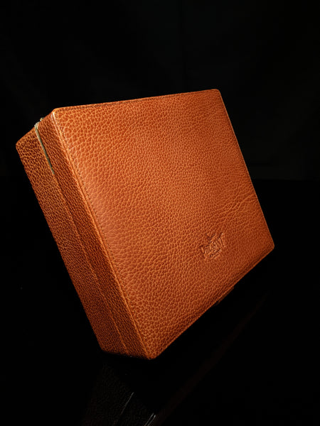 Pheasant Leather Humidor made in Spain by RD Gomez NIB