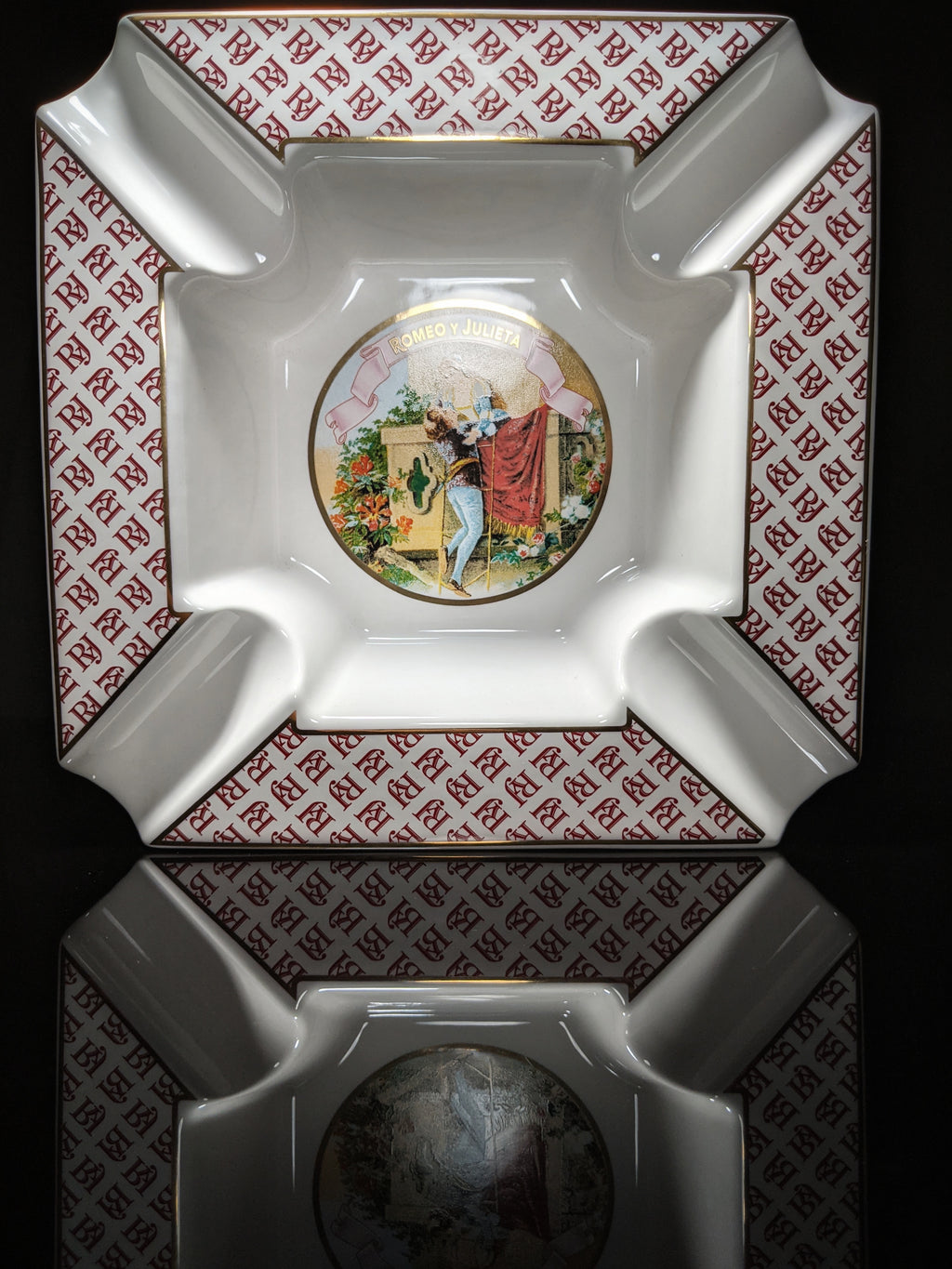 Large Ceramic Cigar Ashtray 9" Square