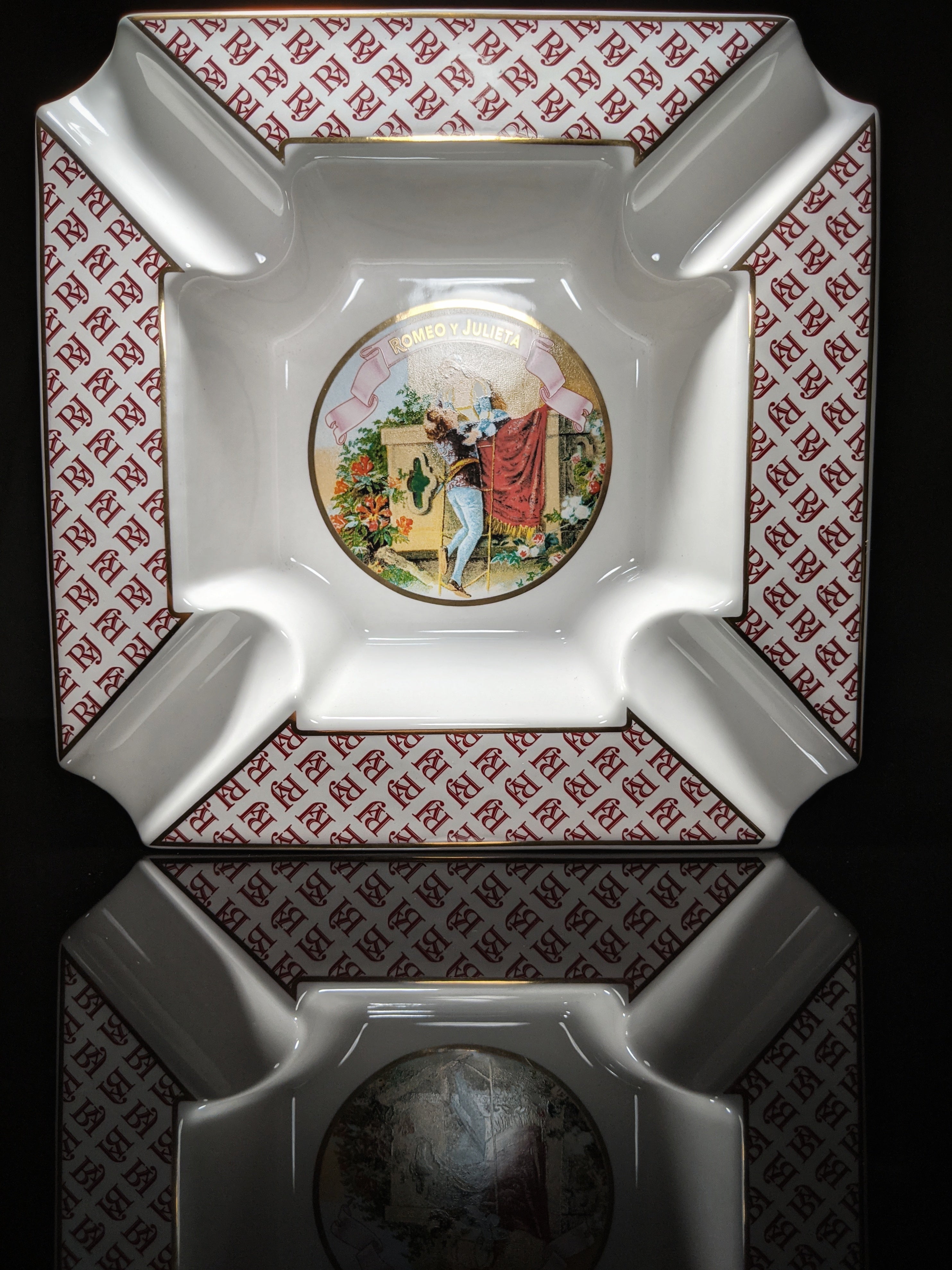 Large Ceramic Cigar Ashtray 9" Square