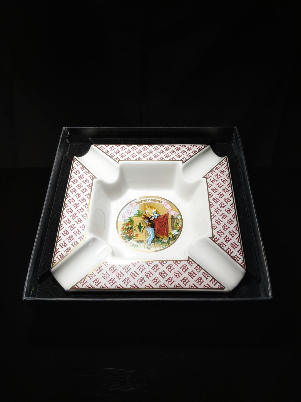 Large Ceramic Cigar Ashtray 9" Square