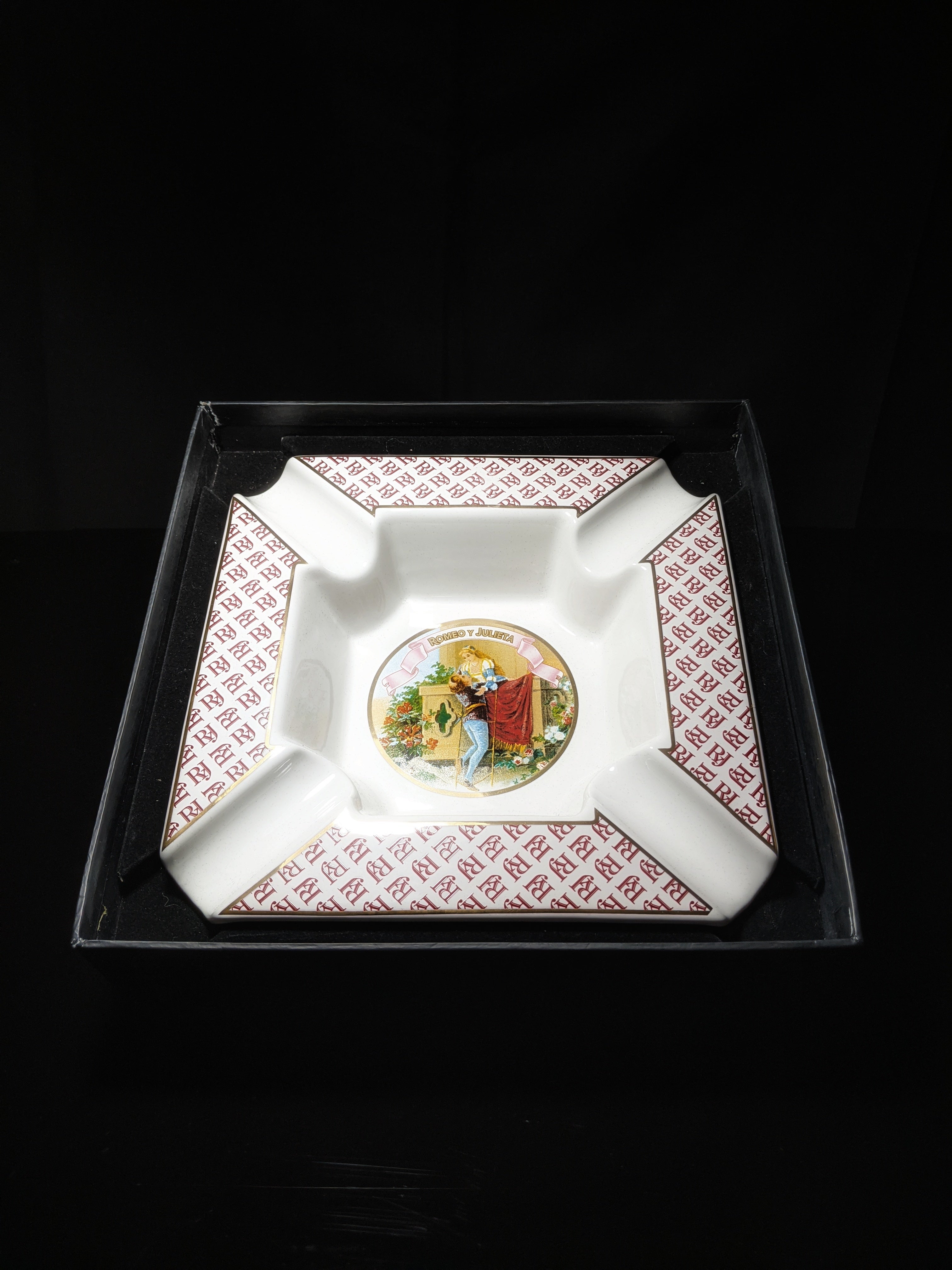 Large Ceramic Cigar Ashtray 9" Square