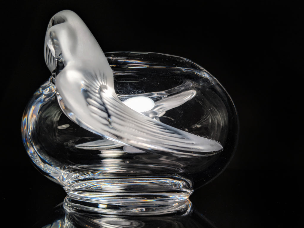 Lalique Crystal "Adelaide" Dove Bird Bowl