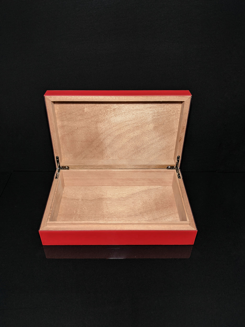 Red Lacquer Finish Wood Humidor Showroom Model