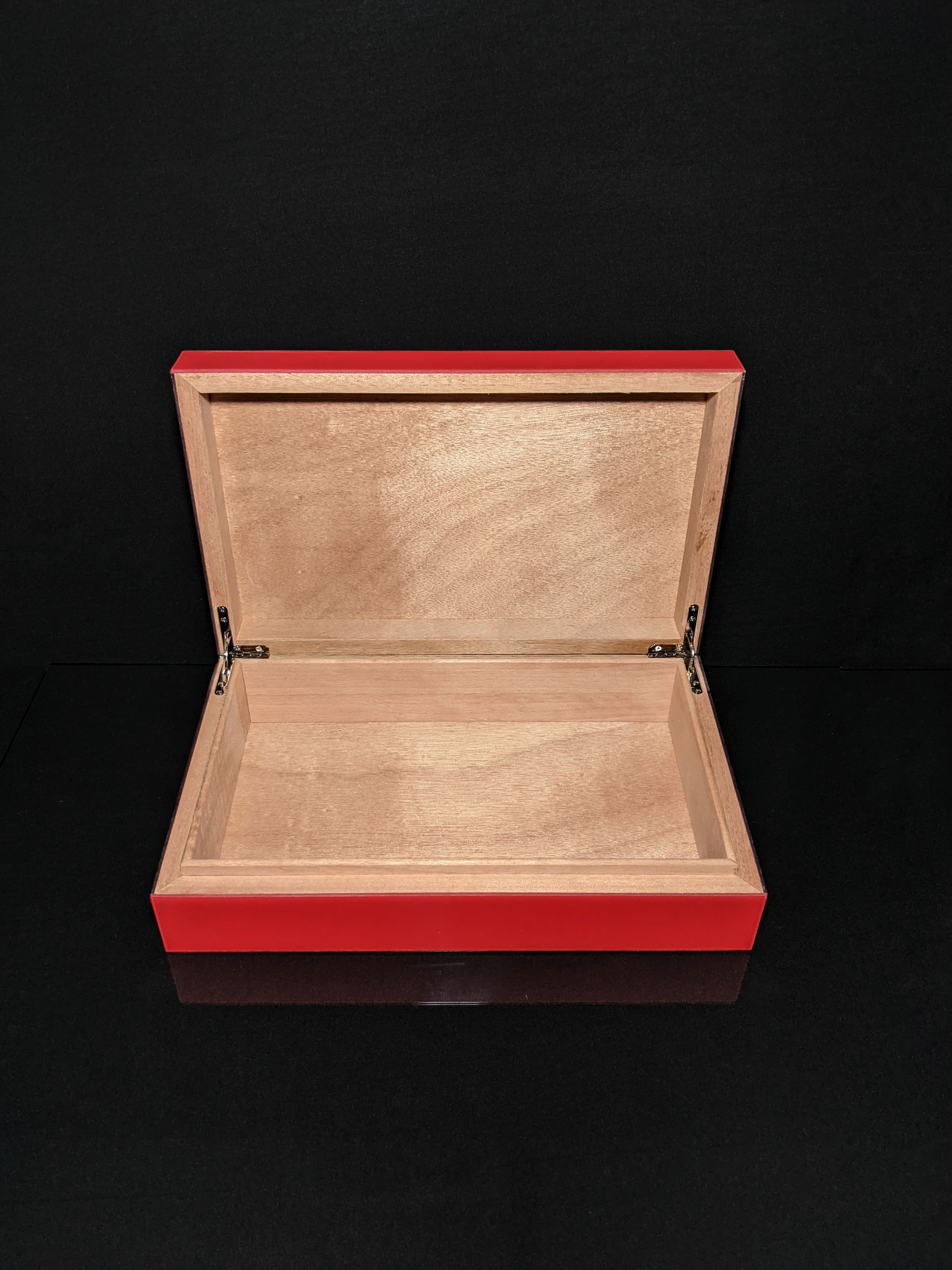 Red Lacquer Finish Wood Humidor Showroom Model