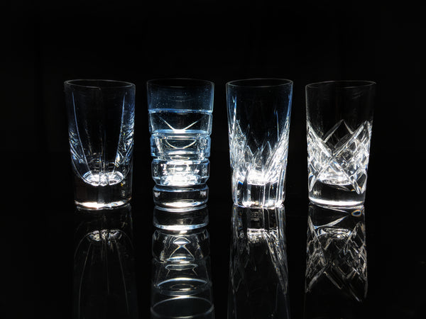 Faberge Clear Crystal Shot Glasses  Set of 4 NIB