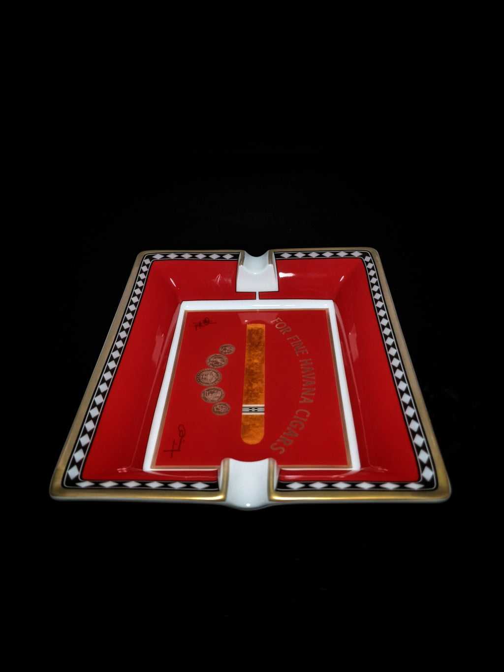 Elie Bleu Medals Red Ashtray new in the original box made in France