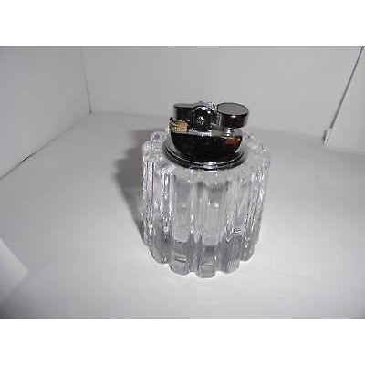 clear glass sprocket table top lighter