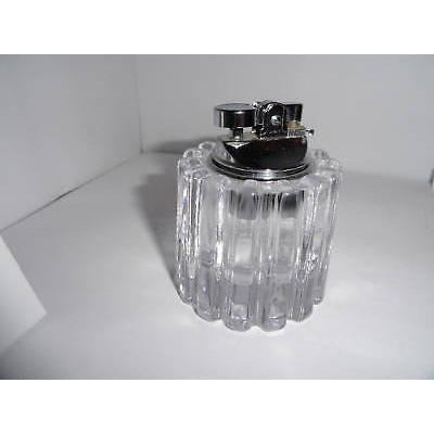 clear glass sprocket table top lighter