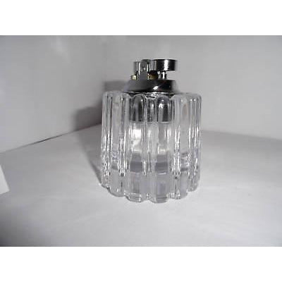clear glass sprocket table top lighter