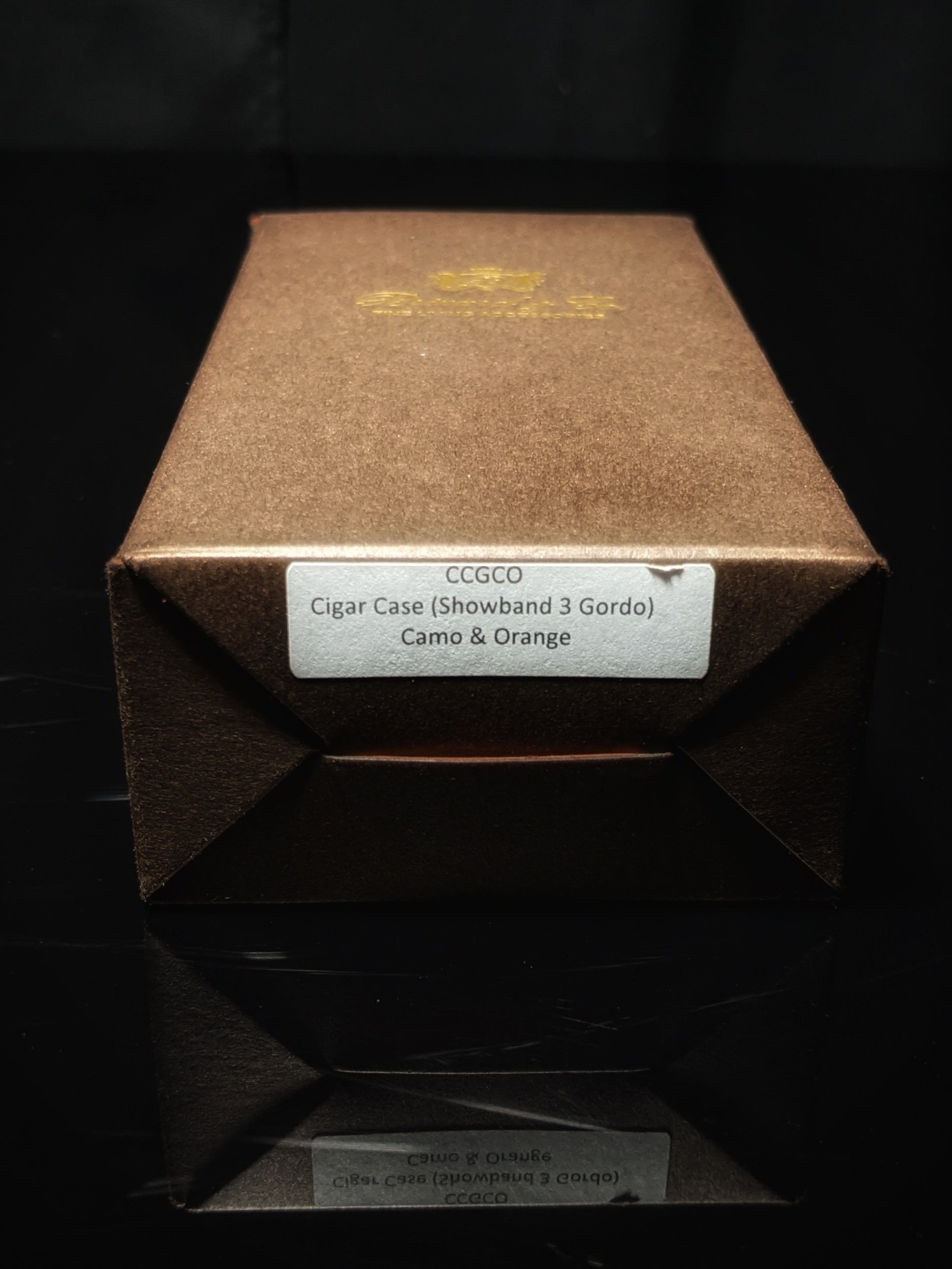 Brizard and Co. Show Band 3 Cigar Case — Camouflage & Orange Leather