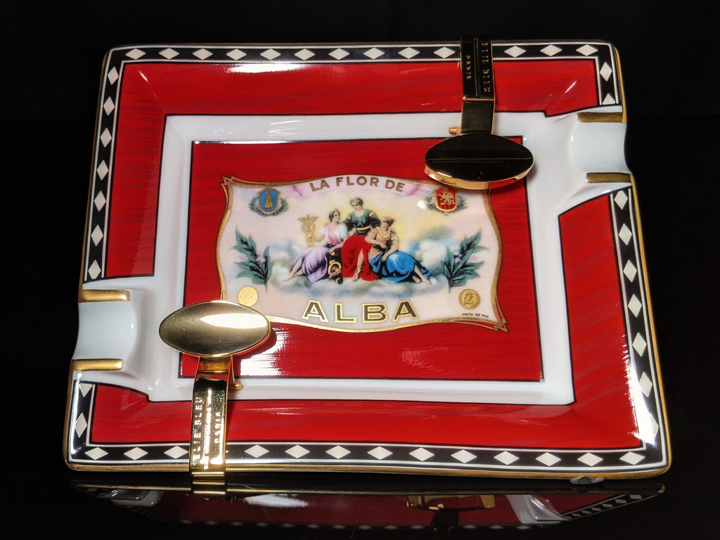 Elie Bleu Alba Porcelain Red Ashtray