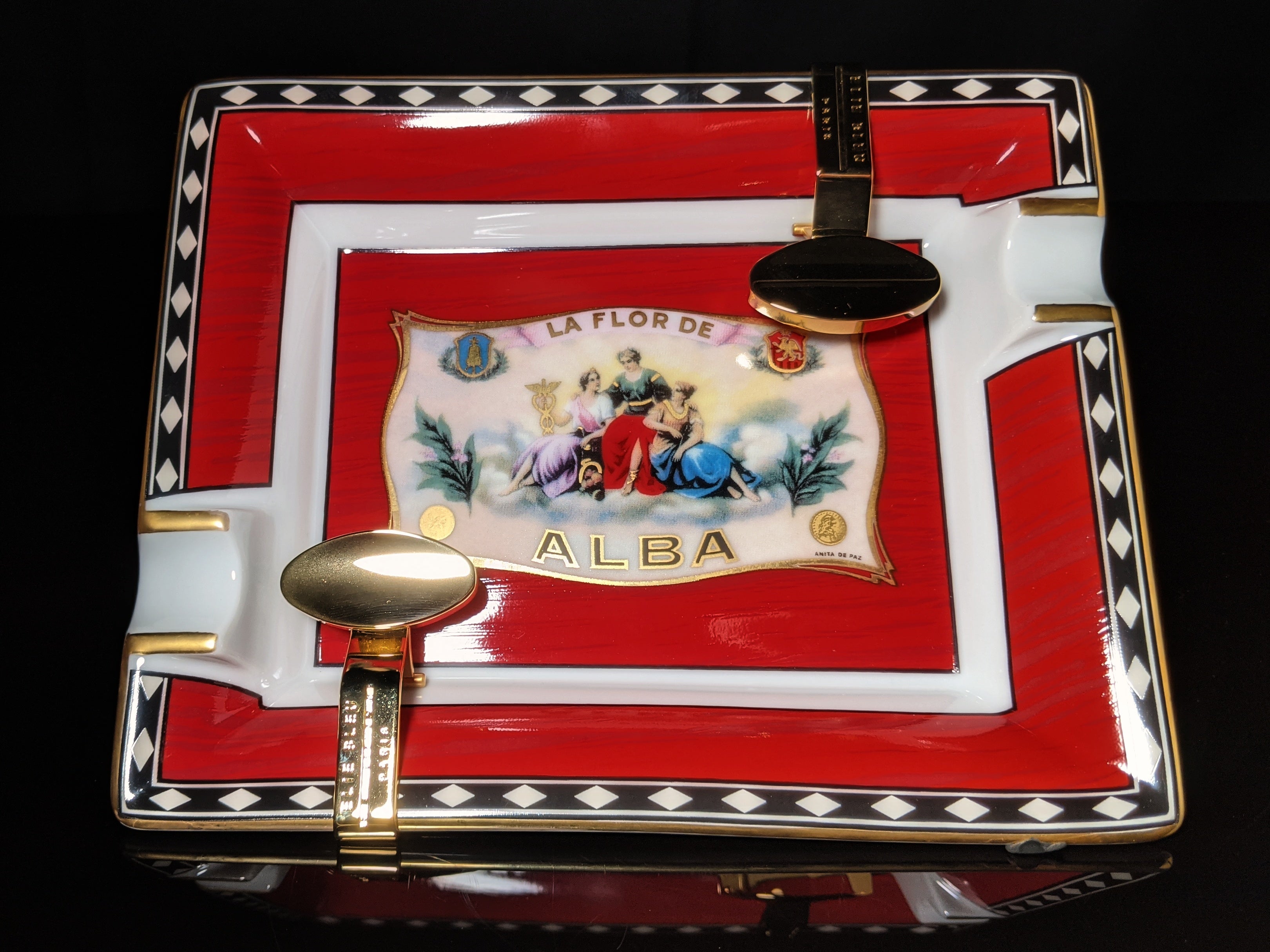 Elie Bleu Alba Porcelain Red Ashtray