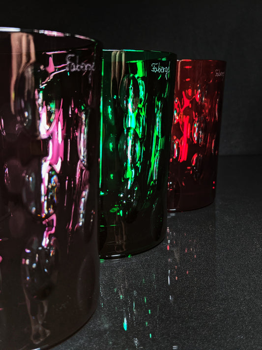 Faberge Colored Crystal Bubble Glasses