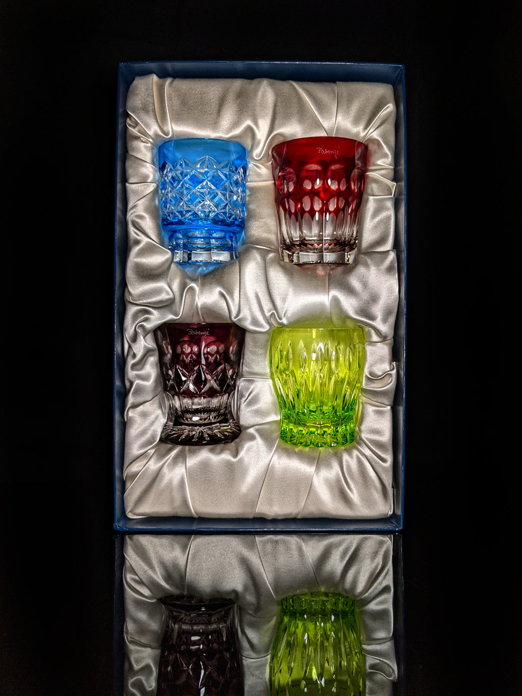 Fabergé Crystal Colored Glasses — Set of 4