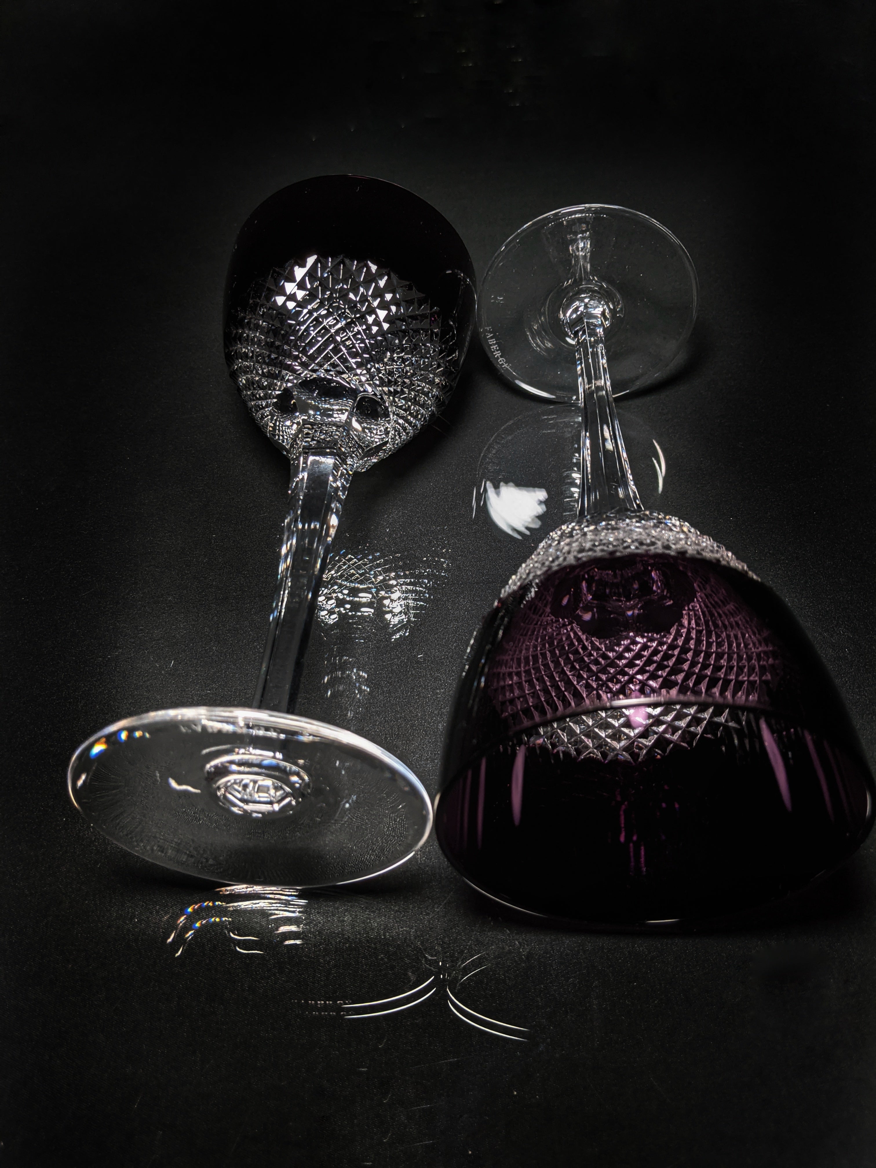 Faberge Purple Crystal Goblets