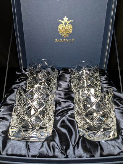 Faberge Oberon Crystal  Old Fashion Glasses