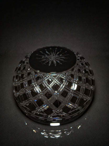 Black Crystal Clear Cut Bowl 9" diameter