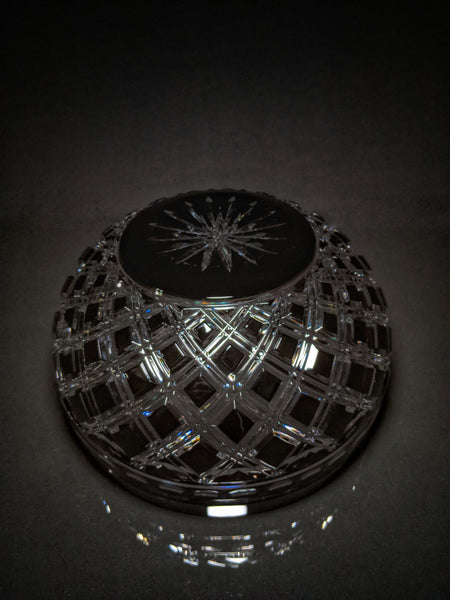 Black Crystal Clear Cut Bowl 9" diameter