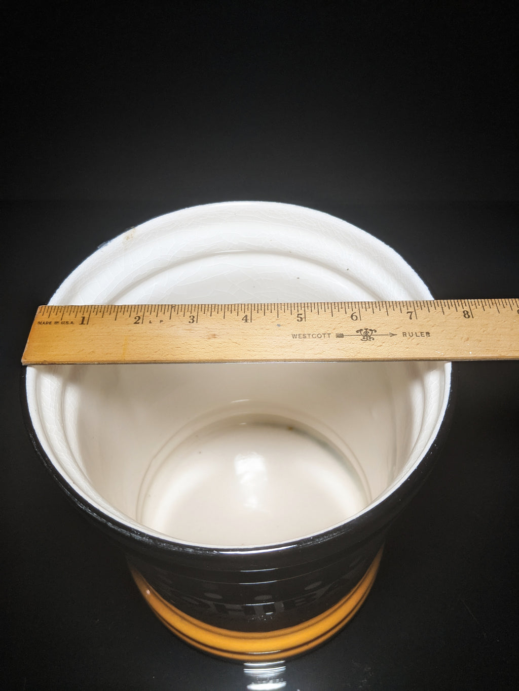 Large Ceramic Humidor Jar 13" H x 7.5" W.