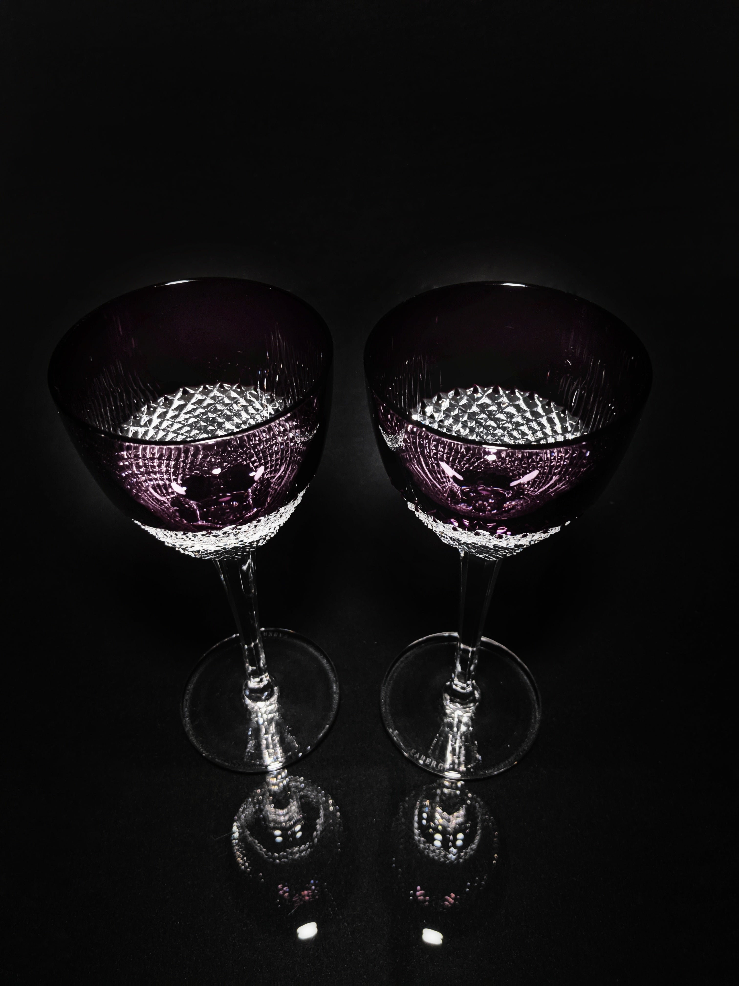 Faberge Purple Crystal Goblets