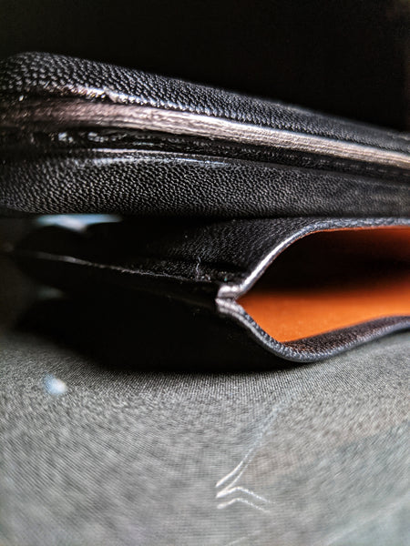 Pheasant Black Cabra Leather Cigar Holder Case