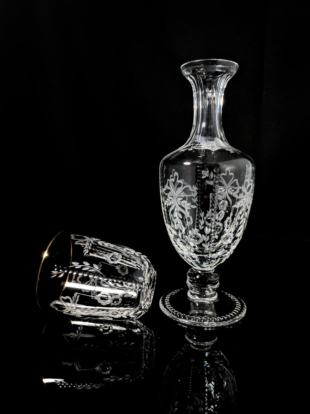 Faberge Crystal Gatchina Palace Carafe Decanter with matching glass NIB