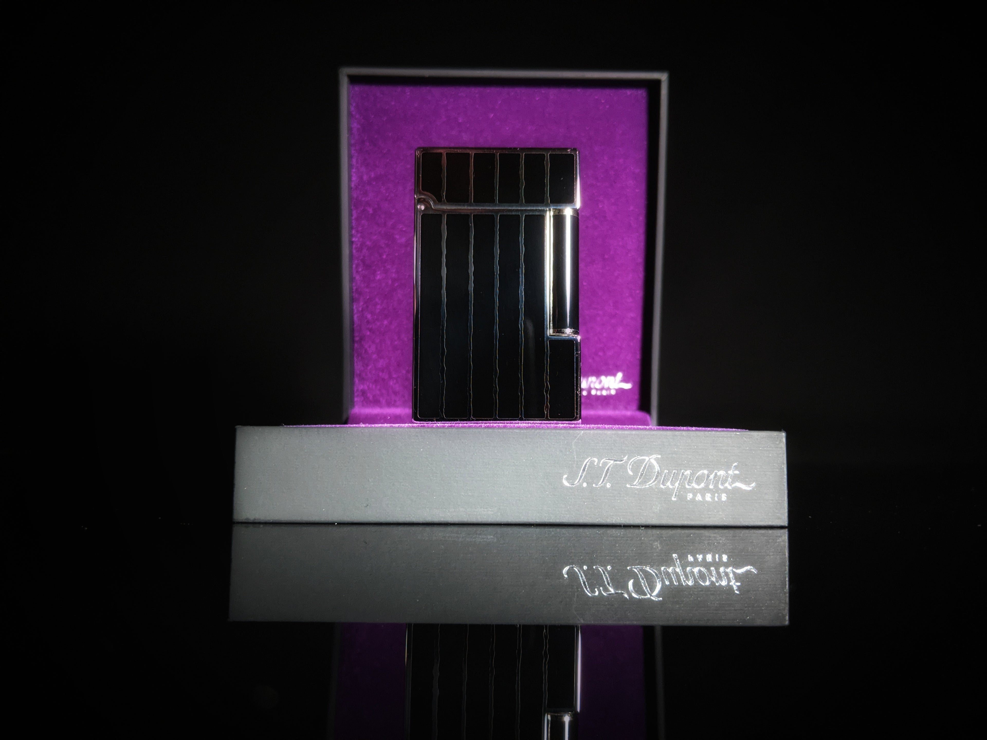 ST Dupont Black Lacquer & Palladium L2  Lighter