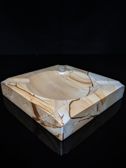 Natural Marble Square Cigar Ashtray 7" square NIB