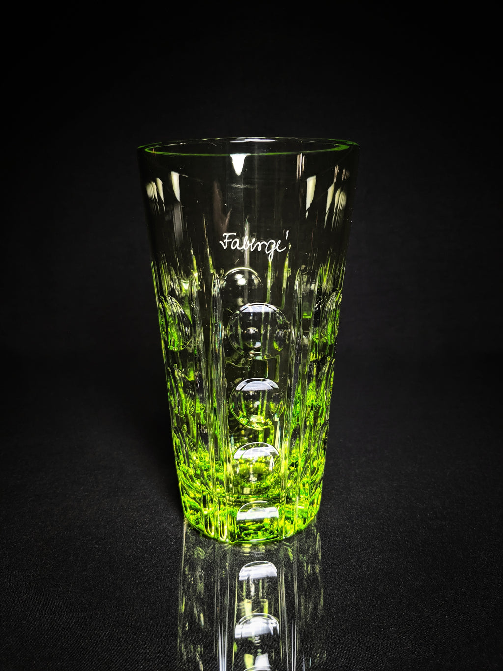 Faberge Crystal Colored Bubble Tall Glasses