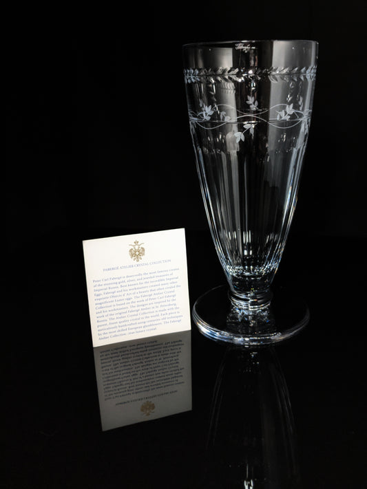 Faberge Luxembourg Collection  Crystal 13" Vase NIB
