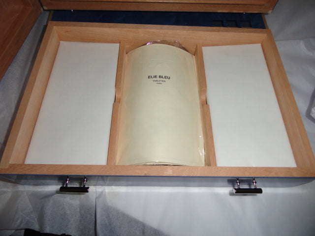 Elie Bleu Madrona Blue  Wood Cabinet Humidor 150 count