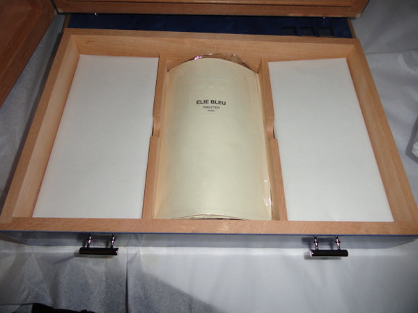 Elie Bleu Madrona Blue  Wood Cabinet Humidor 150 count
