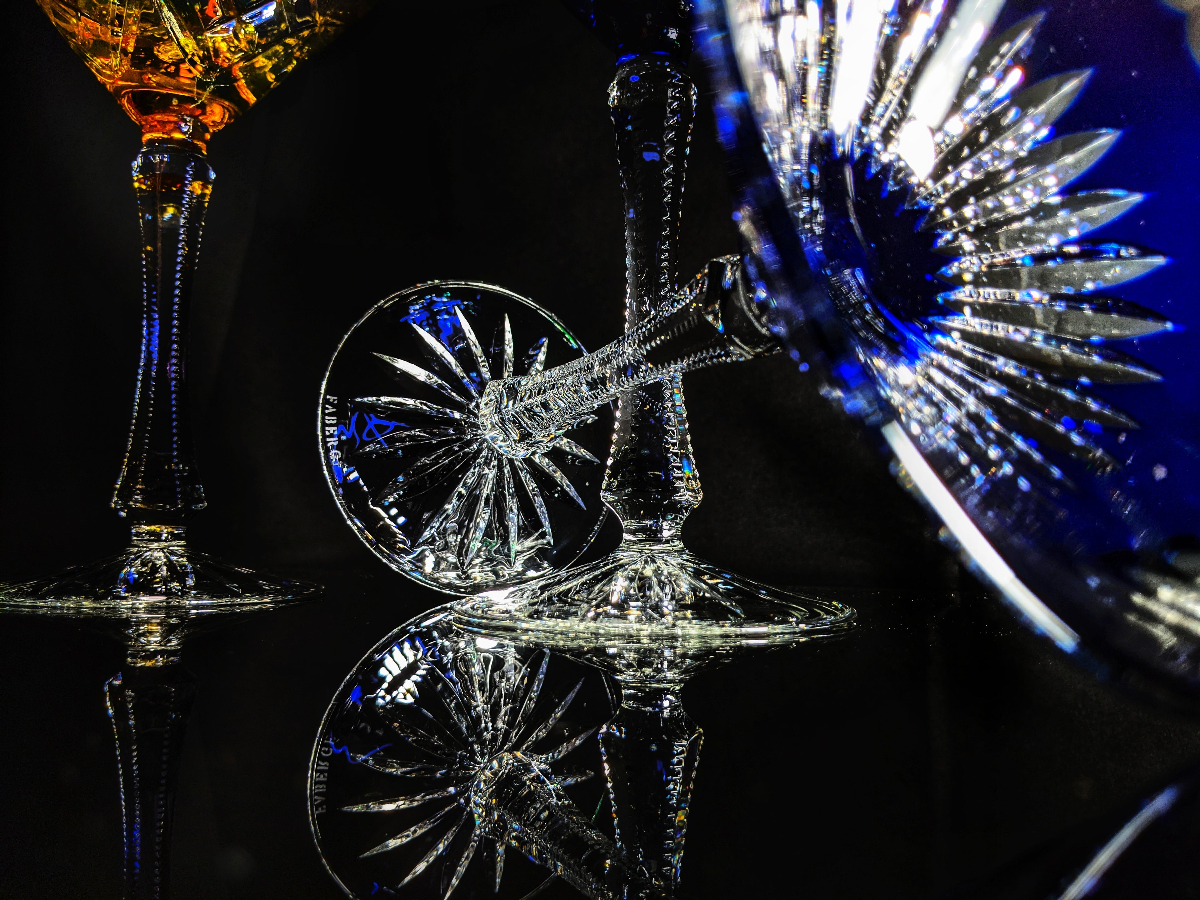Fabergé Colored Crystal Martini Glasses