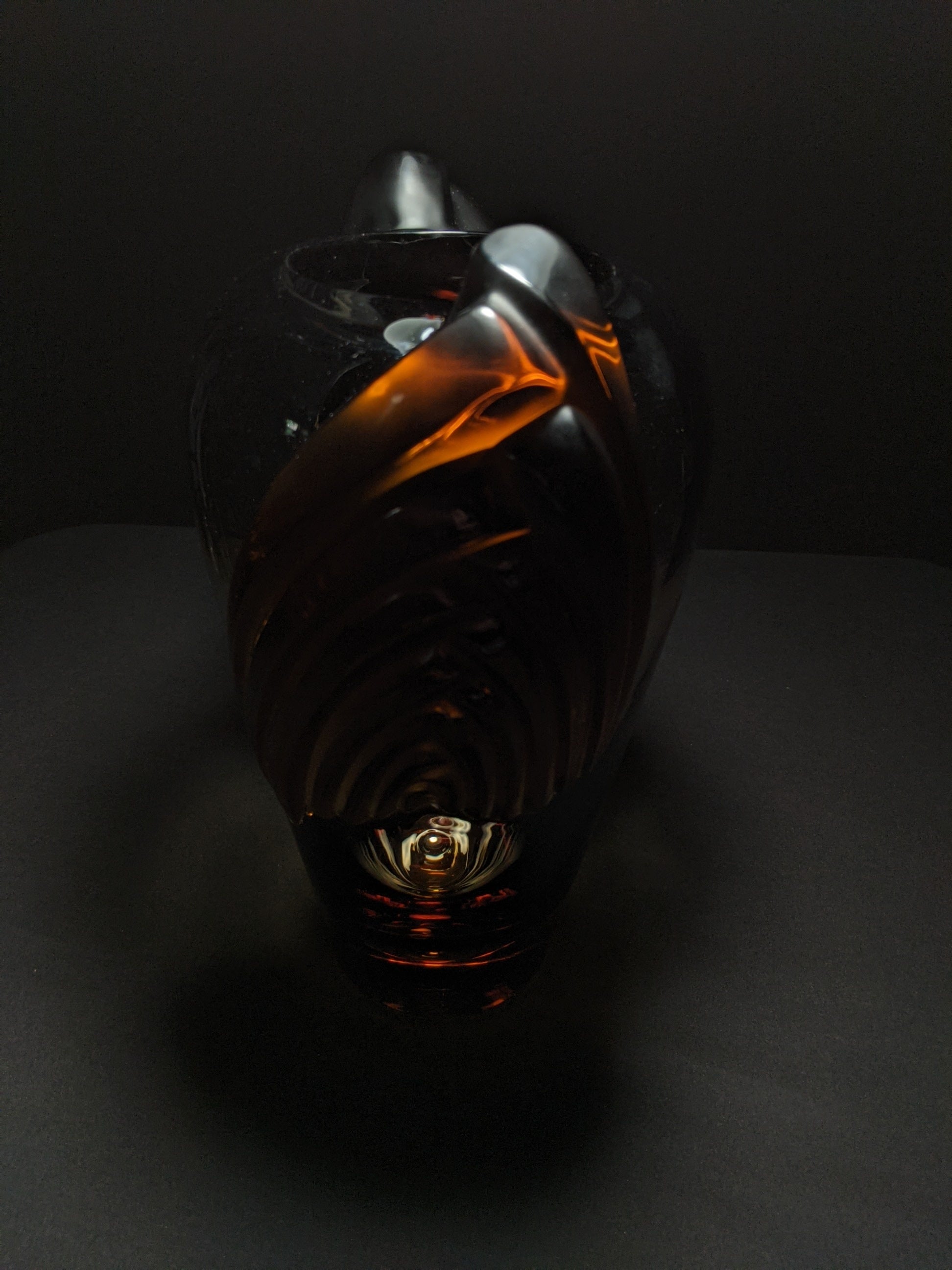 LALIQUE "Marrakech" Vintage Sculptural Art Glass Vase by Marie-Claude Lalique