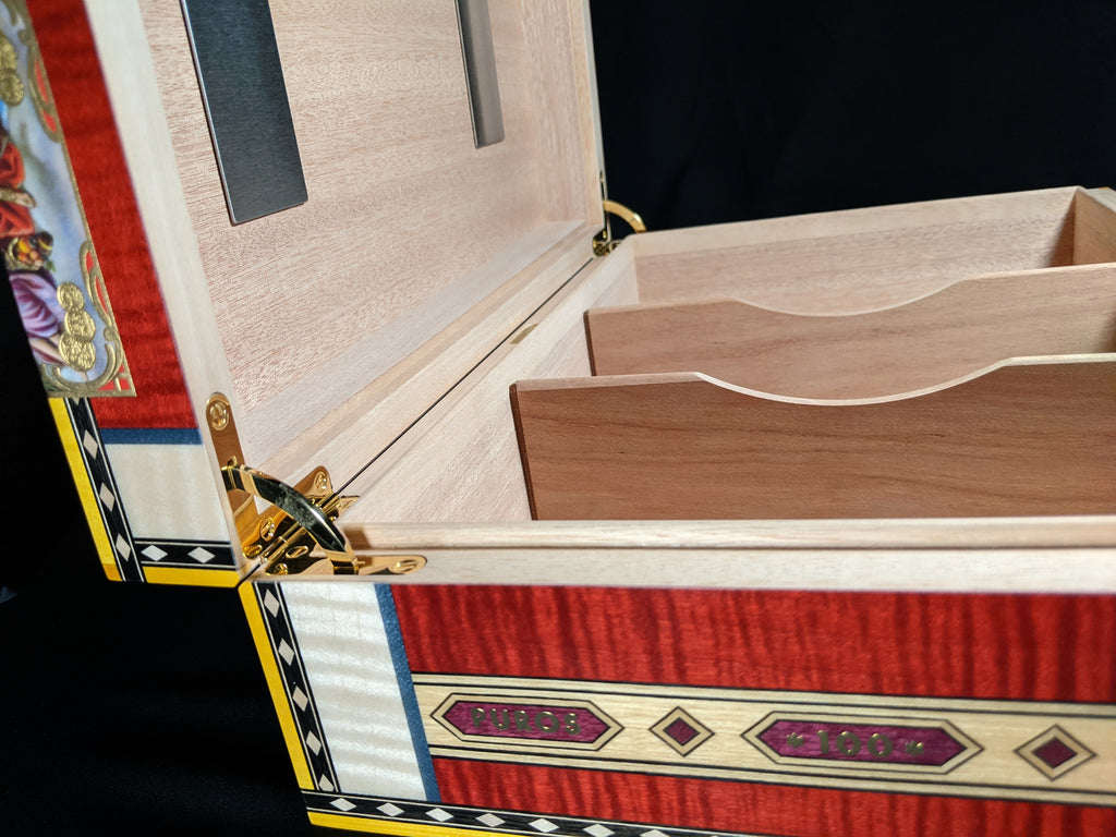 Elie Bleu Alba Red Sycamore Humidor 110 count