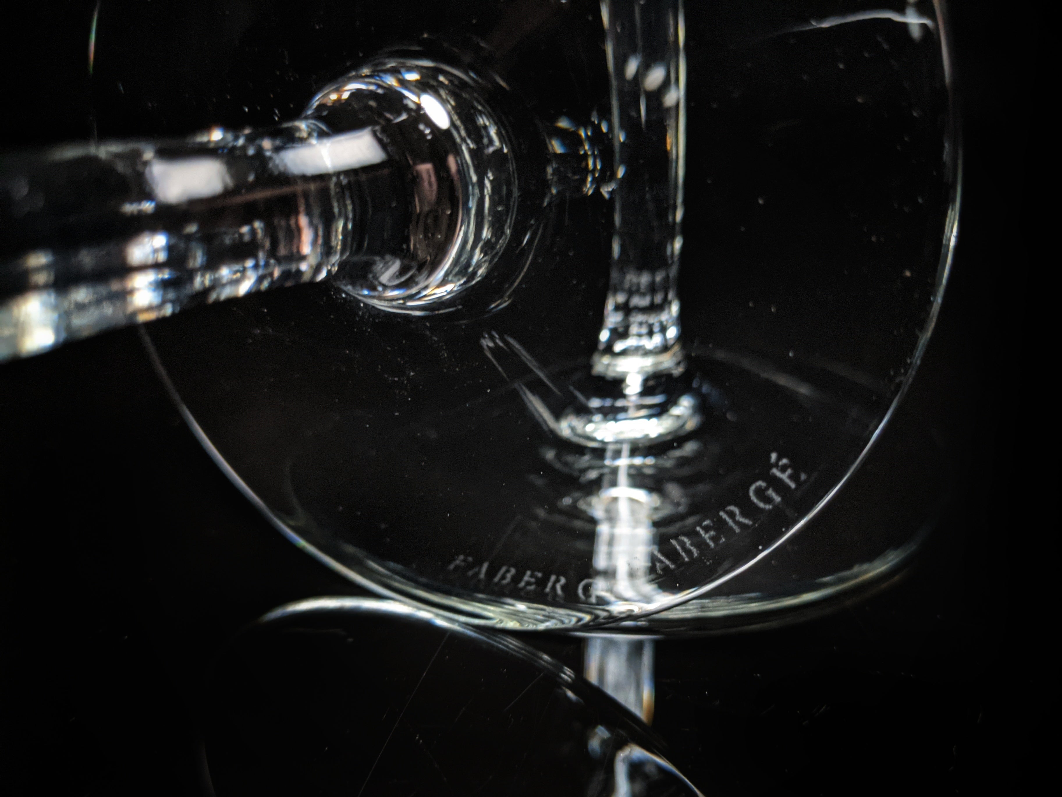 Fabergé Black Crystal Martini Glasses — Set of 2 with Original Presentation Case