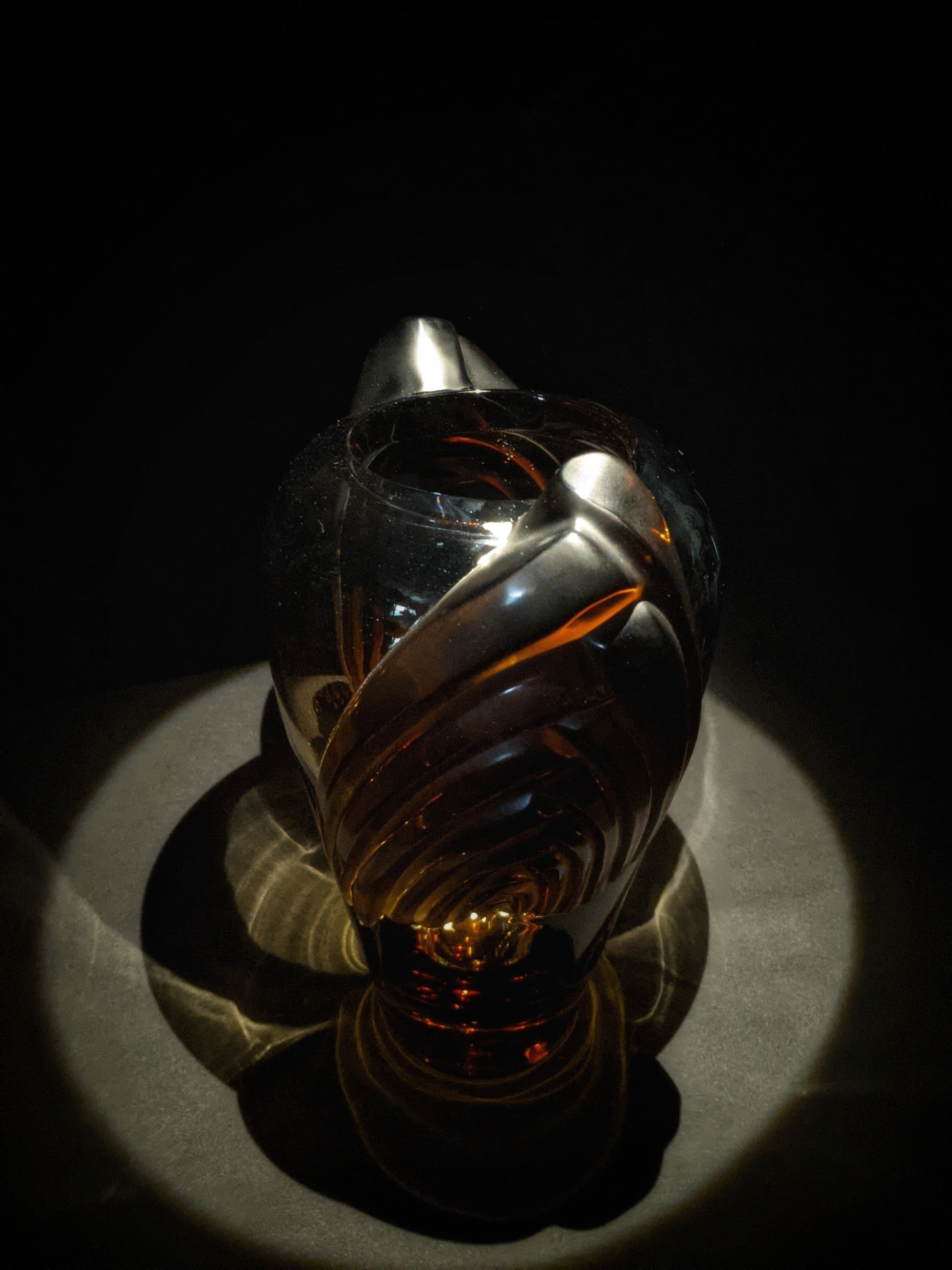 LALIQUE "Marrakech" Vintage Sculptural Art Glass Vase by Marie-Claude Lalique