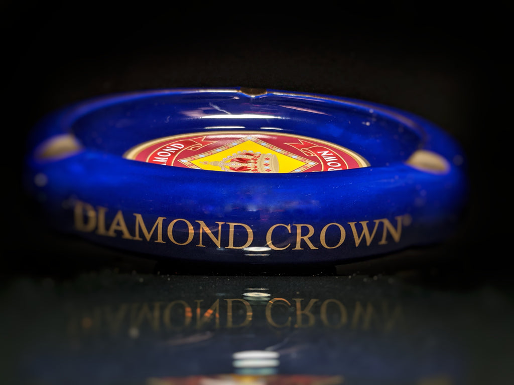 Diamond Crown Blue Ceramic Ashtray