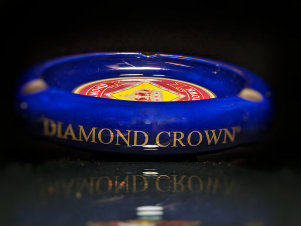 Diamond Crown Blue Ceramic Ashtray