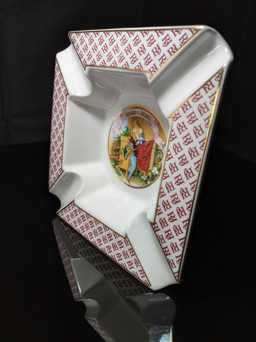 Large Ceramic Cigar Ashtray 9" Square