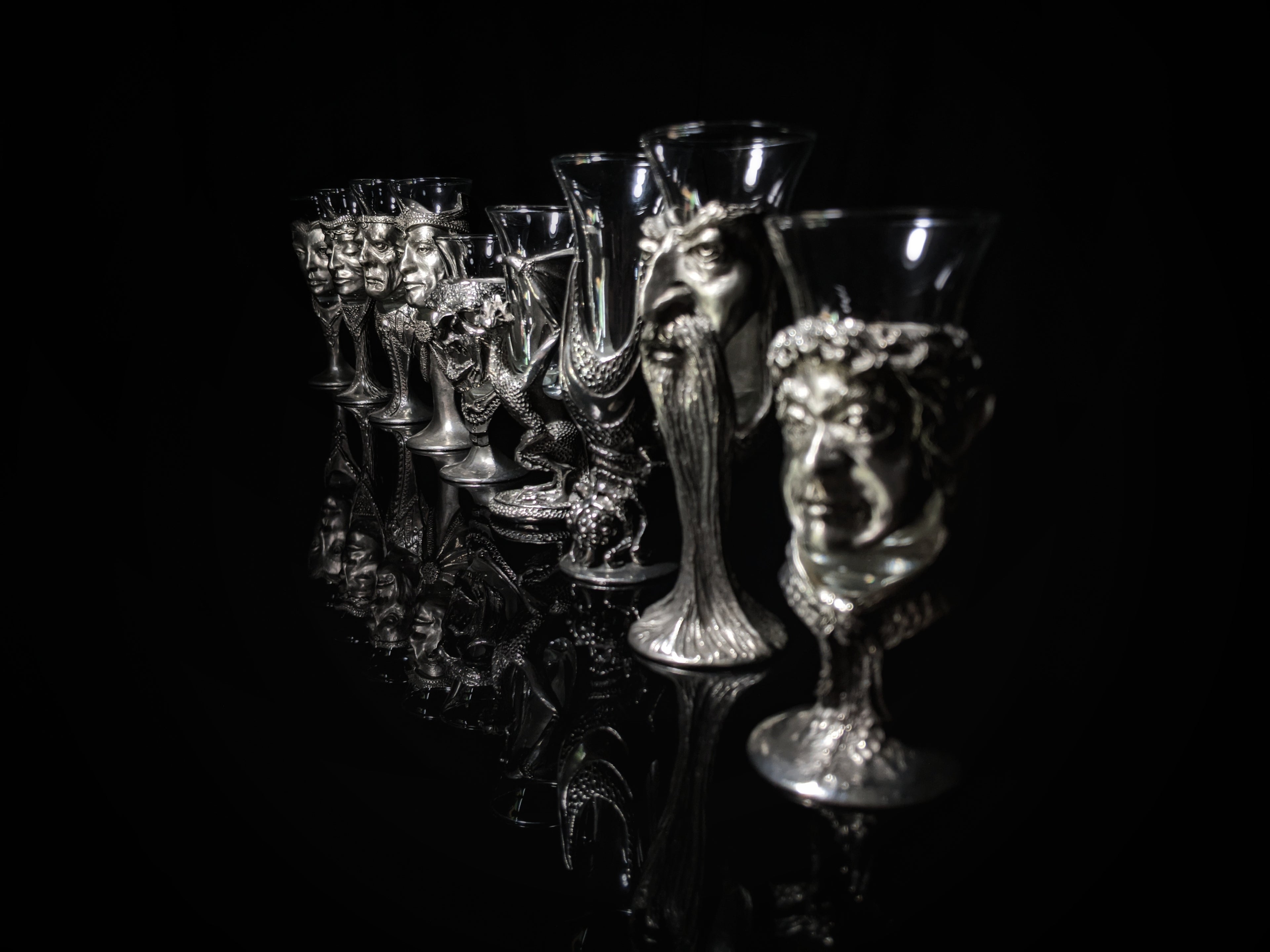 Royal Selangor Lord of Rings  Pewter  Shot Glasses   Set of 9