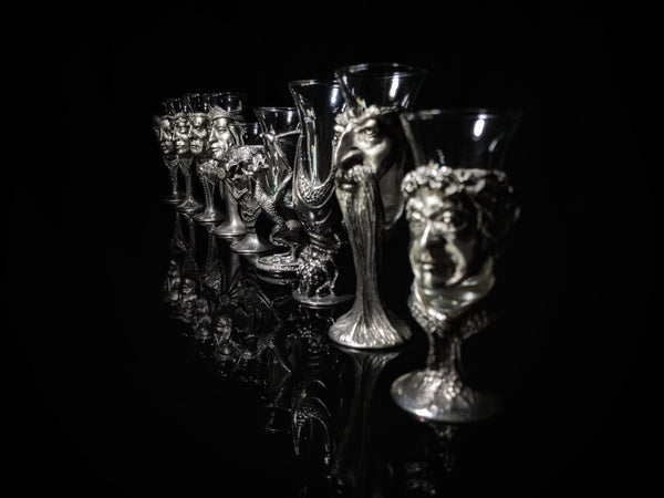 Royal Selangor Lord of Rings  Pewter  Shot Glasses   Set of 9