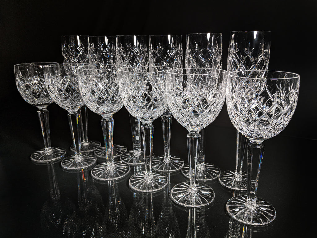 Faberge Clear Crystal Flutes and Goblets