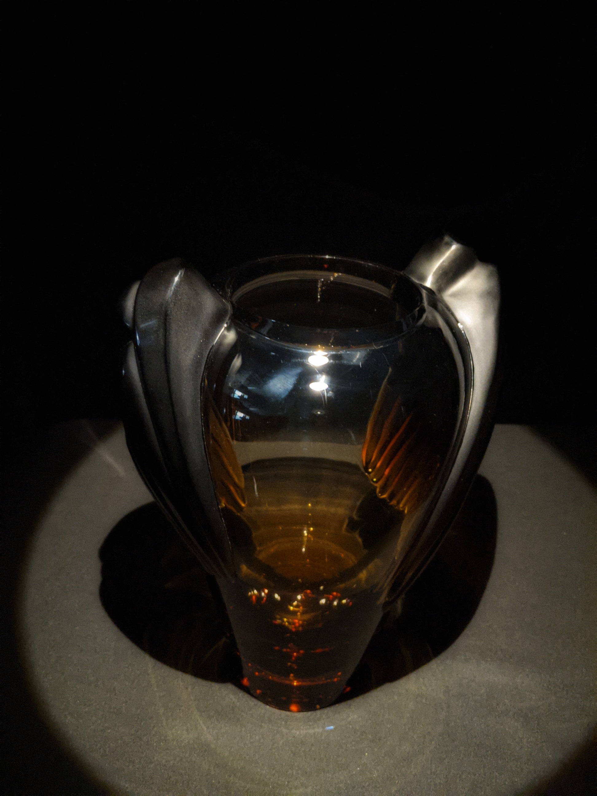 LALIQUE "Marrakech" Vintage Sculptural Art Glass Vase by Marie-Claude Lalique